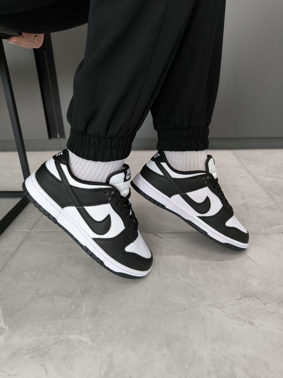 Nike Dunk Low Retro White Black (+доп шнурки), фото 1