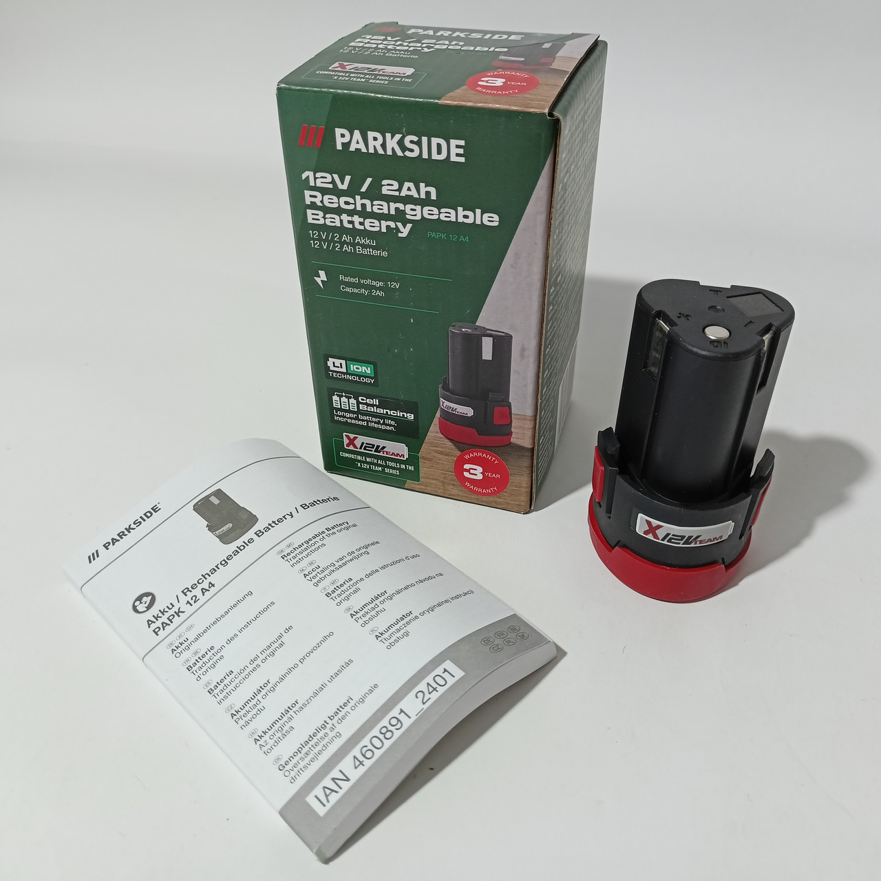 Акумулятор PARKSIDE PAPK 12 A4 (12 В, 2 А·год, Німеччина), фото 1