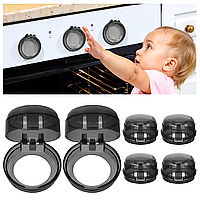 Набір Захисна кришка для плити від дітей та забруднень Чорний 4шт