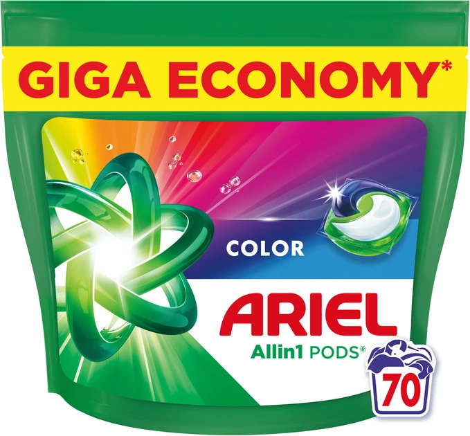 Капсули для прання Ariel Pods All-in-1 Color Для кольорового 70 шт