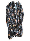 Купальник жіночий роздільний 2XL 50 чорний із тунікою-халатом тропічний принт, фото 5