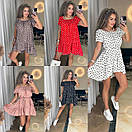 Жіноча коротка літня червона сукня в горошок, фото 8