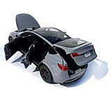 Машинка метал Tesla model Y електрокар сіра Тесла 1:24 відкр двері баг капот звук світло 19*6,5*8,5см (EL 70333), фото 6