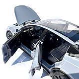 Машинка метал Tesla model Y електрокар сіра Тесла 1:24 відкр двері баг капот звук світло 19*6,5*8,5см (EL 70333), фото 8