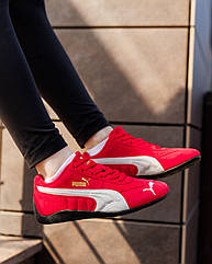 Червоні замшеві спортивні кросівки Puma Speedcat легкі бігові жіночі кеди літні для їзди та відпочинку