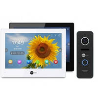 Комплект Neolight ALPHA Hybrid HD KIT Black: гібридний відеодомофон 8" з Wi-Fi та 2 Мп відеопанель