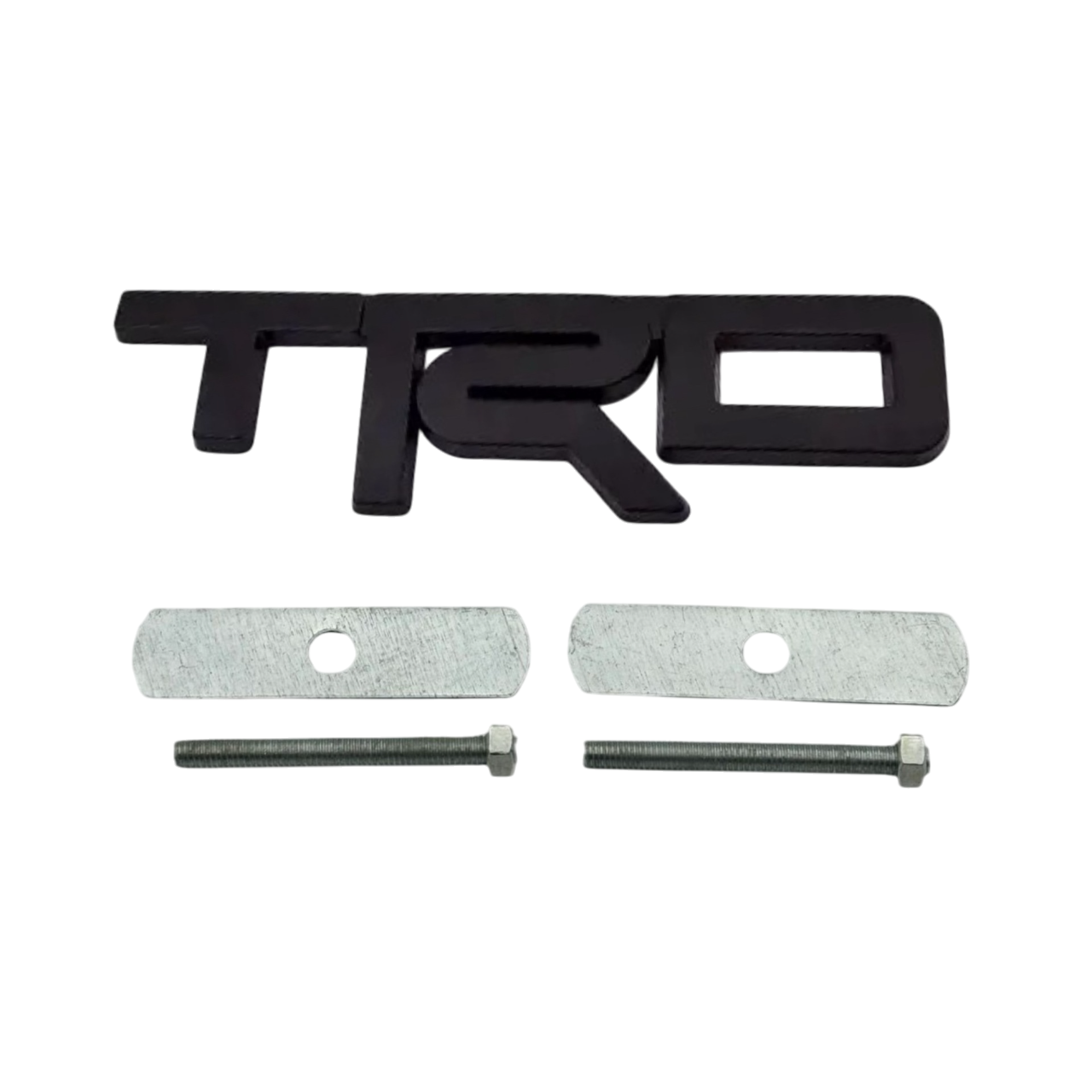 Емблема напис TRD для Toyota в решітку 124х35мм Чорна метал (на кріпленнях), фото 1