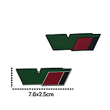 Емблема напис VRS для Skoda 76х25мм різнокольорова з чорною окантовкою (на скотчі), фото 2