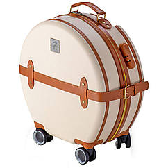 Валіза Semi Line 20" S Ecru/Brown T5670-2 для ручної поклажі 27 л ABS-пластик 4 колеса кодовий замок стильний і міцний