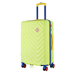Валіза Semi Line 24" M Lemon T5803-2 чемодан для подорожей з кодовим замком 4 колеса ABS-пластик об'єм 65 л легкий стильний