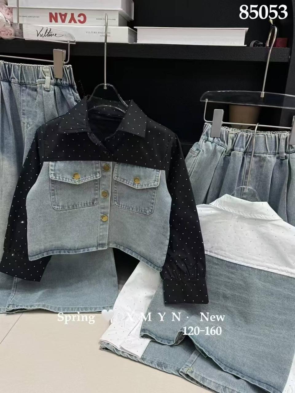 Крутезный джинсовый костюм для девочек. 120-150р., фото 1