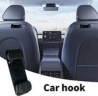 Подвійний гачок для речей в автомобіль, гачок-тримач для аксесуарів (чорний)