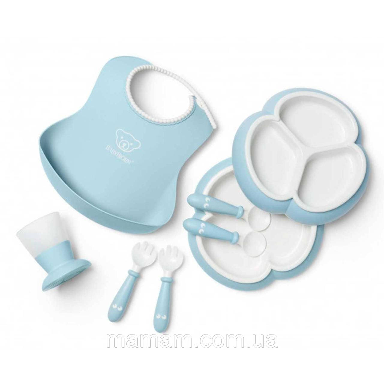 Набір дитячого посуду BabyBjorn 8 ел. Powder Blue, фото 1