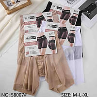 Панталоны женские бежевые корректирующие с сеточкой шорты из полиамида