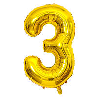 Кулька надувна Цифра Золото 3 7968 40х98 см