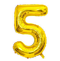 Кулька надувна Цифра Золото 5 7970 40х98 см