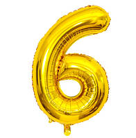 Кулька надувна Цифра Золото 6 7971 40х98 см
