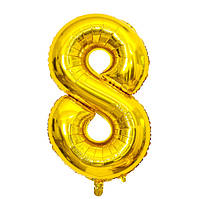 Кулька надувна Цифра Золото 8 7973 40х98 см