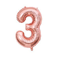 Кулька надувна Цифра Рожевий 3 7978 40х98 см
