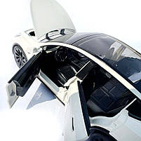 Машинка металева Tesla Model Y Тесла Модель Y біла 1:24 зарядна станція звук світло відч двері капот багажник гум колеса, фото 7