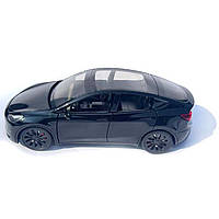 Машинка метал Tesla model Y електрокар чорна Тесла 1:24 відкр двері баг капот звук світло 19*6,5*8,5см (EL 70333), фото 2