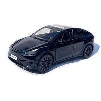 Машинка метал Tesla model Y електрокар чорна Тесла 1:24 відкр двері баг капот звук світло 19*6,5*8,5см (EL 70333), фото 3