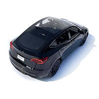 Машинка метал Tesla model Y електрокар чорна Тесла 1:24 відкр двері баг капот звук світло 19*6,5*8,5см (EL 70333), фото 5