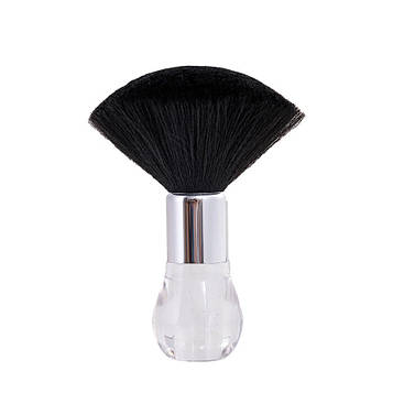 Щітка для змітання волосся Hots Professional Transparent, кругла з ніжним ворсом (HP90006-TRS)