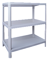 Пластикова підлогова полиця відкрита на 3 яруси Біла троянда, стелаж-етажерка для квітів, книг, речей Алеана