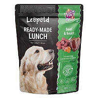 Вологий Корм для собак Леопольд Готвий обід з яловичиною та яловичим серцем 500гр пауч