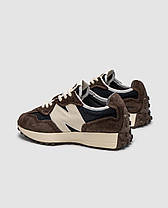 Жіночі кросівки New Balance 327 Brailed Rich Earth Brown Нью Беланс 327 коричневі замша текстиль демісезон, фото 4