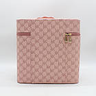 Косметичка органайзер з дзеркалом 27х20х18см, 4 рівні, Рожевий / Дорожня косметичка / Кейс для косметики, фото 8