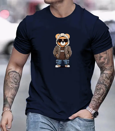 Чоловіча футболка Ведмедик в худі 2XL Blue, фото 1