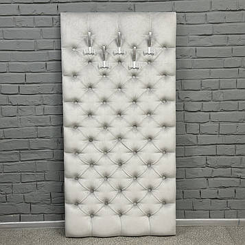 Настінна вішалка-панно Парма-1 160х70 см велюр світло-сірий 6-0-0