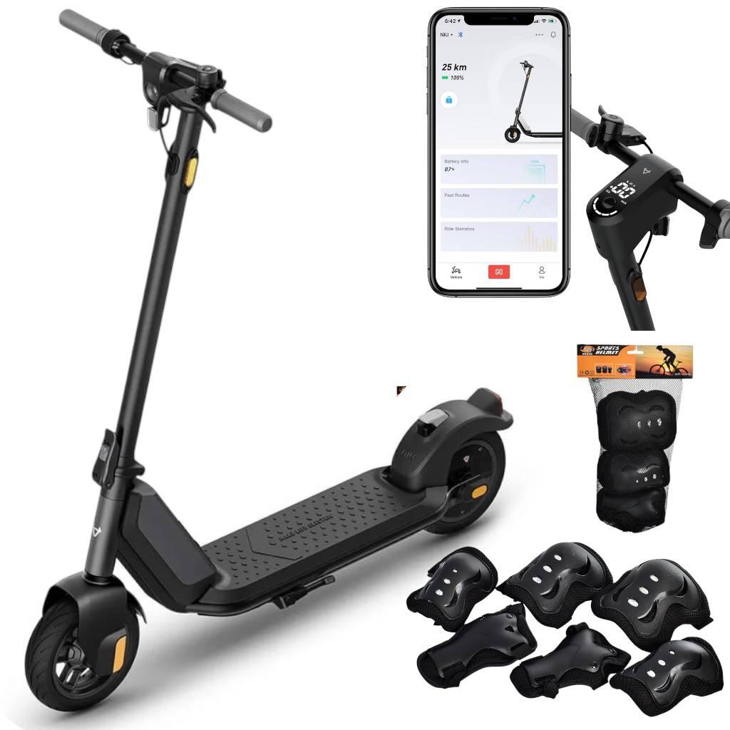 Потужний електросамокат NIU KQi1 Pro з Bluetooth і захистом (наколінники, налокітники) для дорослих, підлітків, фото 1