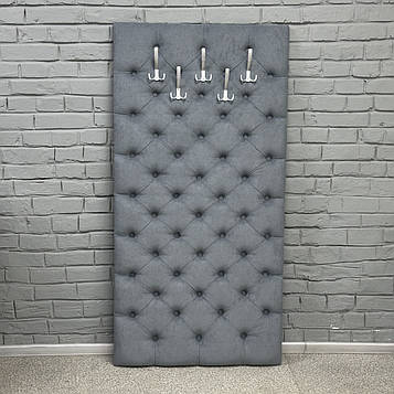 Настінна вішалка-панно Парма-1 160х70 см велюр сірий 7-0-0