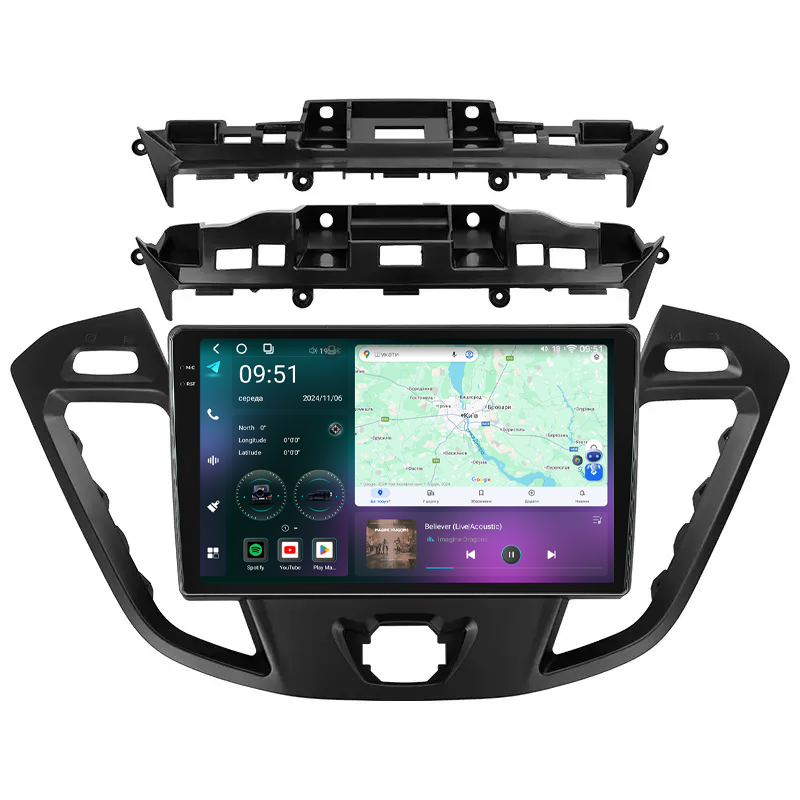 Штатна магнітола Mekede M7 Plus Ford Tourneo Custom I Transit (2012-2021) CarPlay QleD