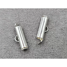 Кінцевик-трубочка слайдер 4*15мм, колір срібло (гіпоалергенний сплав)