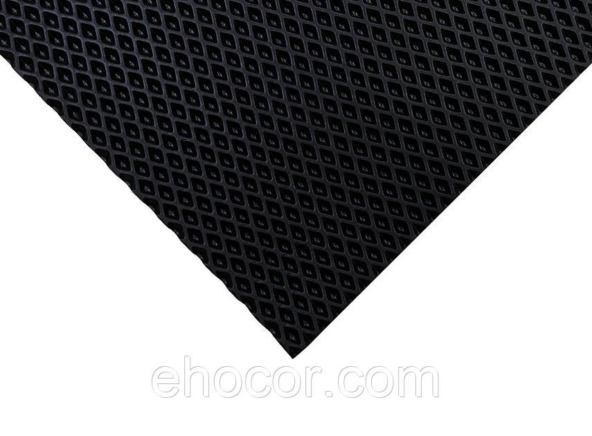 Лист EVA матеріал для автокилимів РОМБ 10мм*155*265см 4.11м2 Чорний, фото 1