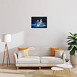 Картина, що світиться - Дід Мороз та ялинка, 1 LED та 30 міні-лампочок на ялинці, 30x40x1,8 см (940041), фото 6