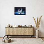 Картина, що світиться - Дід Мороз та ялинка, 1 LED та 30 міні-лампочок на ялинці, 30x40x1,8 см (940041), фото 7