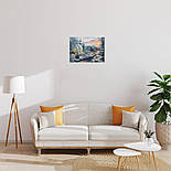 Картина, що світиться - зимовий будинок біля лісу з освітленими вікнами, 6 LЕD ламп, 30x40 см (940140), фото 7