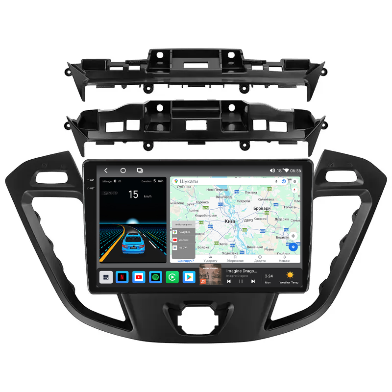 Штатна магнітола Mekede M6 Plus Ford Tourneo Custom I Transit (2012-2021) CarPlay QleD