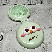 Щітка для волосся дитяча для дівчинки гребінець з дзеркалом 2в1 розкладачка Cute 6х6,5 см Салатовая 3643С-3