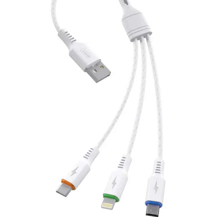 Кабель ANSTY Z-10 3-in-1 Cable 3A 1.2M White, фото 1