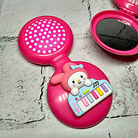 Щітка для волосся дитяча для дівчинки гребінець з дзеркалом 2в1 розкладачка Мелоді 6х6,5 см Малинова 24-598-3
