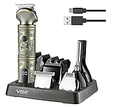 Машинка для стриження акумуляторна VGR V-106 3536, золотиста, фото 6