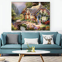 Набір для вишивання хрестиком "Затишний дім" 50x40 см, канва 14 ct комплект для творчості та натхнення