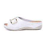 Шкіряні шльопанці жіночі Tellus 25-01W Білі, фото 7