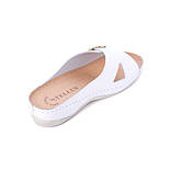 Шкіряні шльопанці жіночі Tellus 25-01W Білі, фото 4